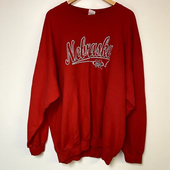 Vintage Nebraska Sweatshirt Y2K Huskers Sweater Red XXL - Picture 1 of 2